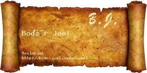 Boár Joel névjegykártya